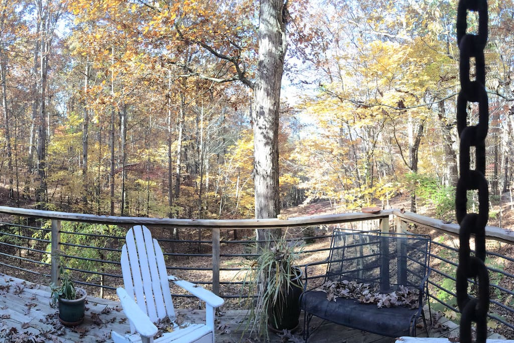 Deck for taking in the sun and woods.