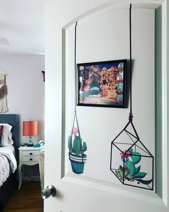 Door to Canyon room. This picture frame shows the gateway of wonders and cactus decal you would not miss along the way!