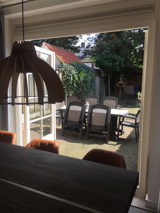 Dining table and garden