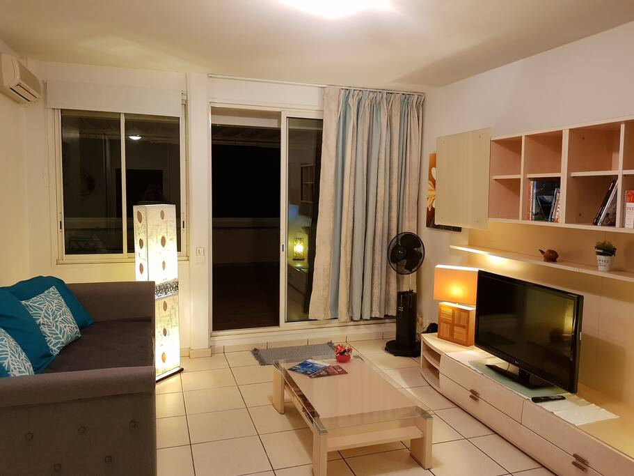 Salon avec accès terrasse