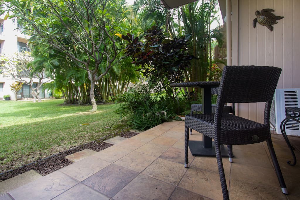 View from unit patio. Great for family with small children, watch as they play on lawn just off unit.