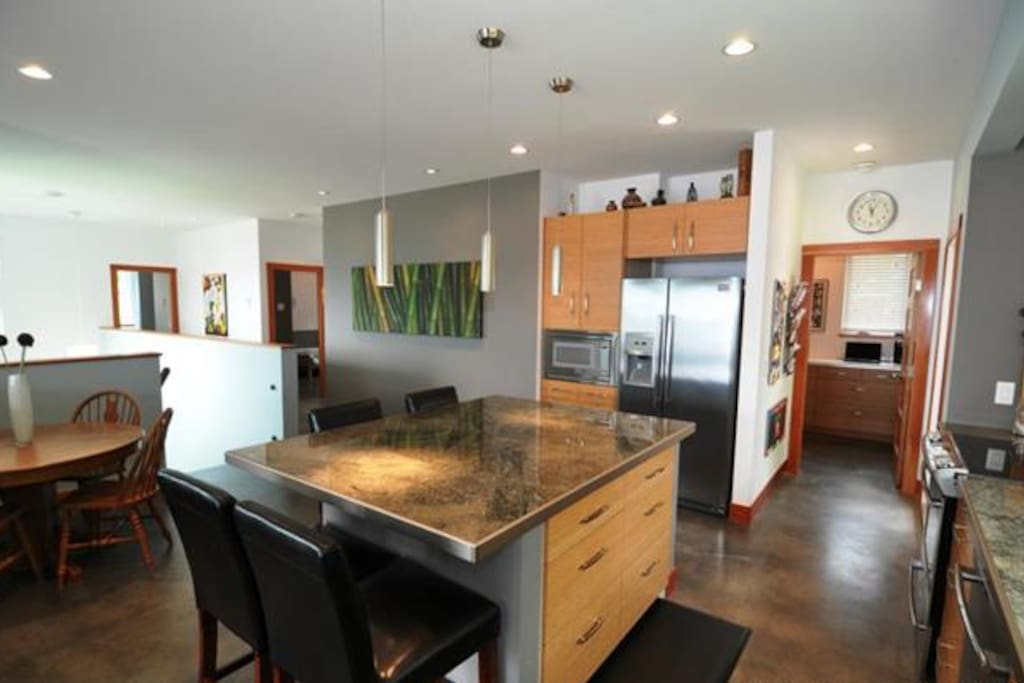 Open Style Kitchen up stairs, with lakeview and walk out to decks