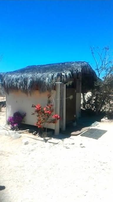 Private Palapa bathroom and solar shower