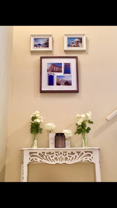 Beautifully designed stairway entrance to the top floor suite.