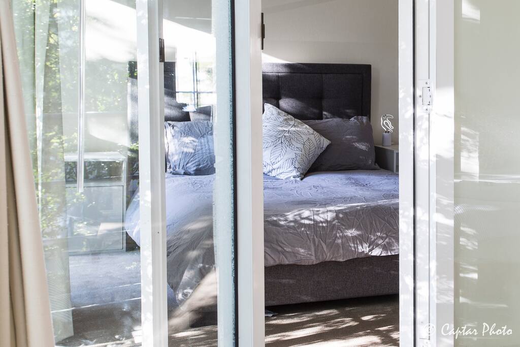 Your balcony if off the bedroom
