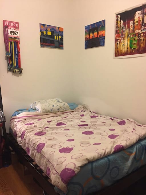 The bed.