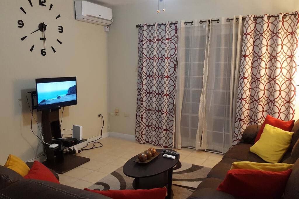 Living room with cable TV