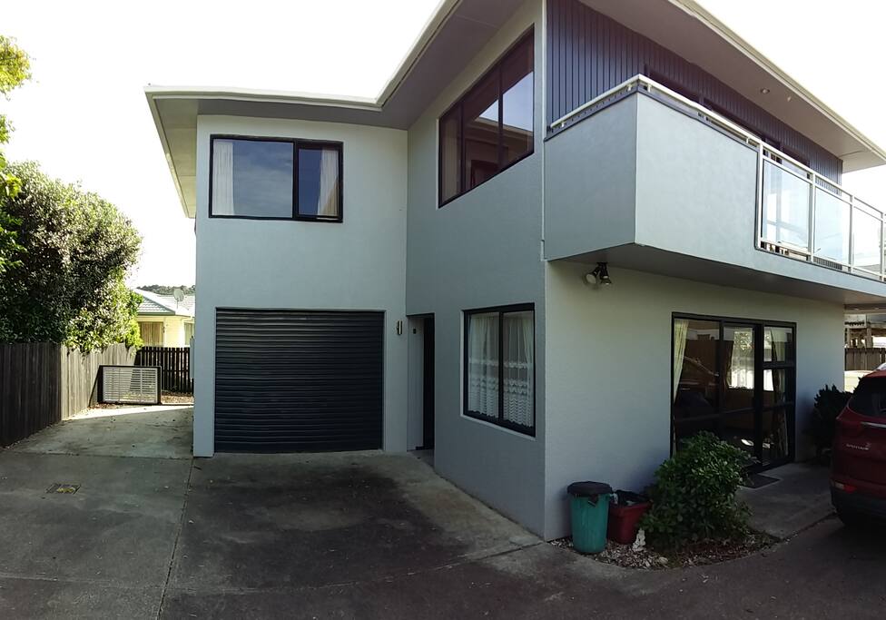 Front view of the house - downstairs ranch slider is the entrance