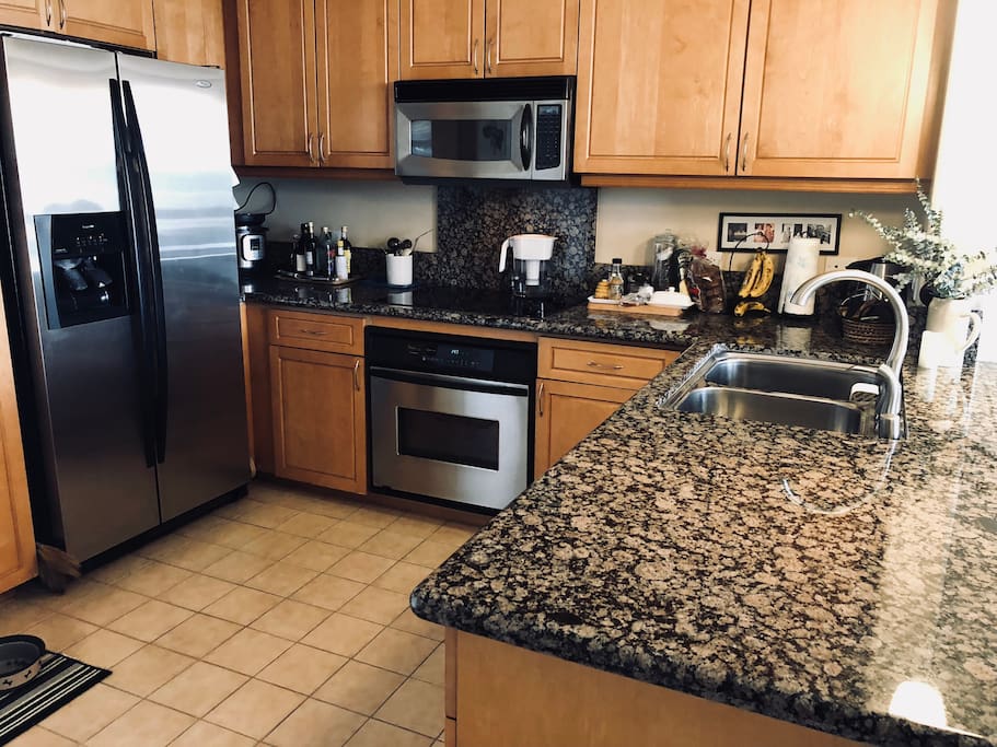Granite counter top and stainless steel appliances