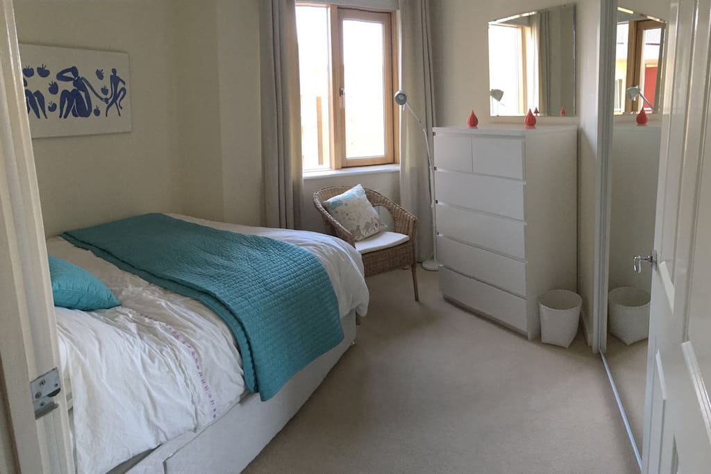 Double room with built in closets and under-bed storage
