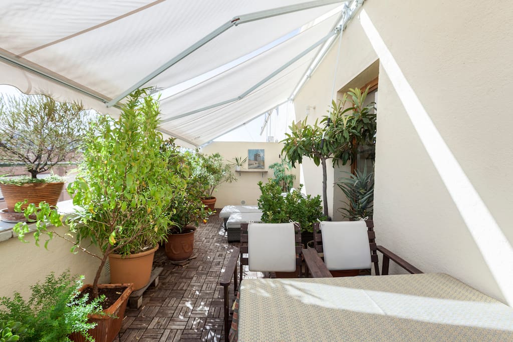 Terrace, in total 40 sqm., beautiful with a lot of plants, to enjoy Madrids good weather!
