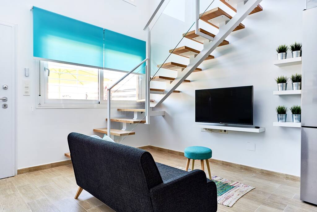 Downstairs - floating Smart TV