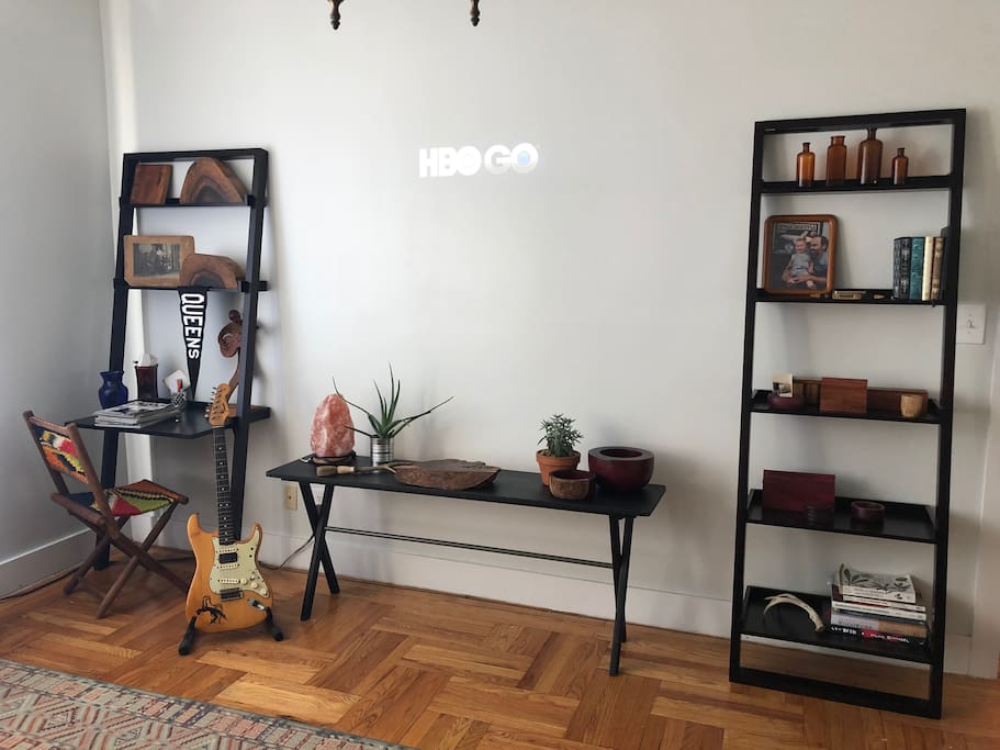 Living room, projector area for watching TV and Movies