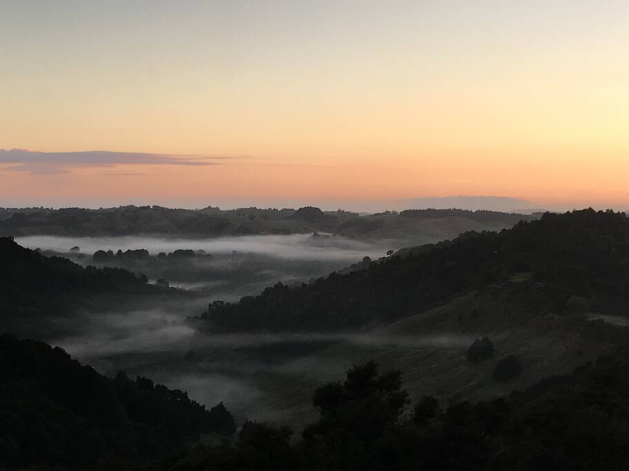 View of sunrise from deck