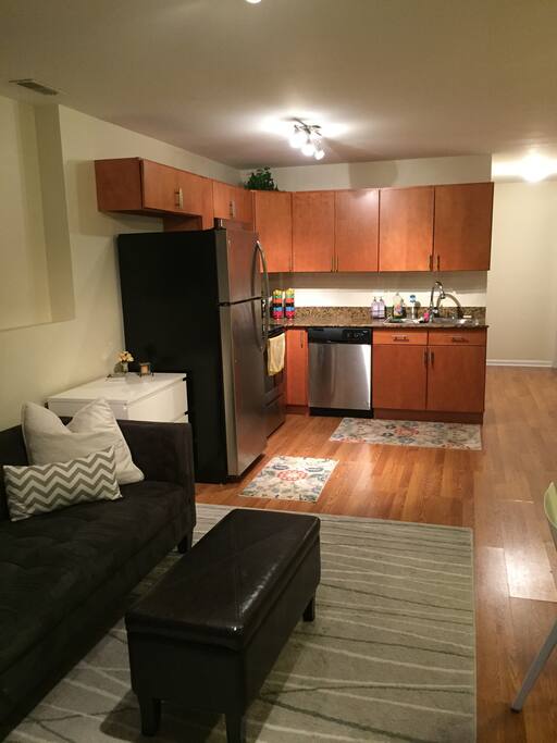 Open concept kitchen and living room