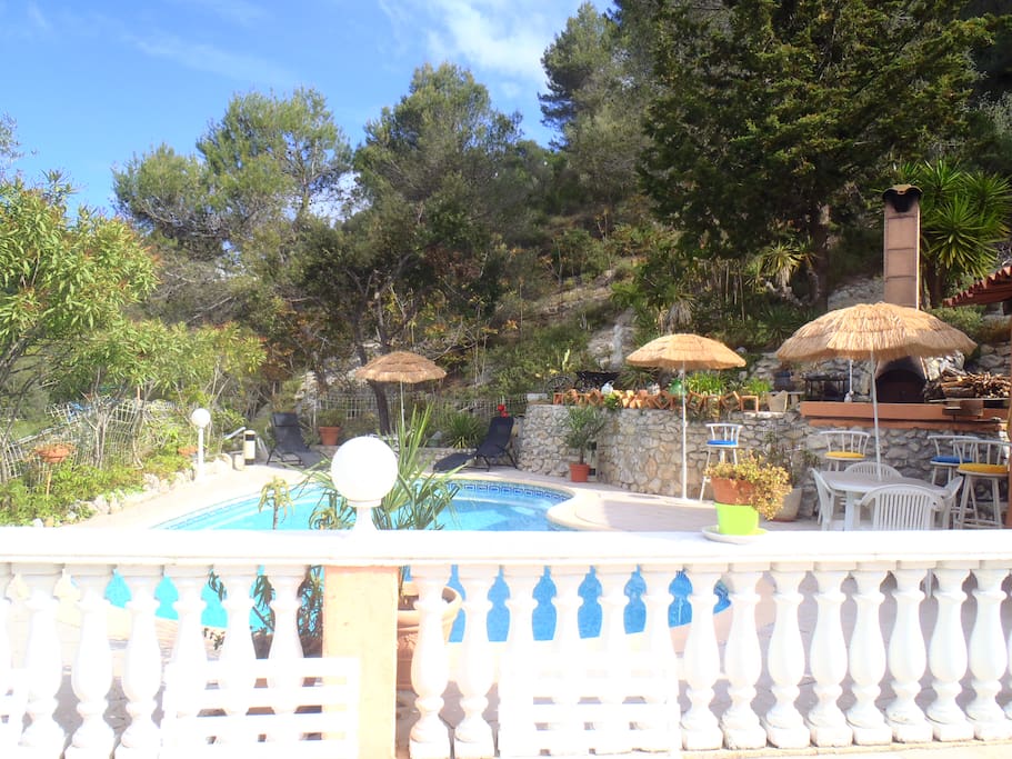 piscine vue de la terrasse