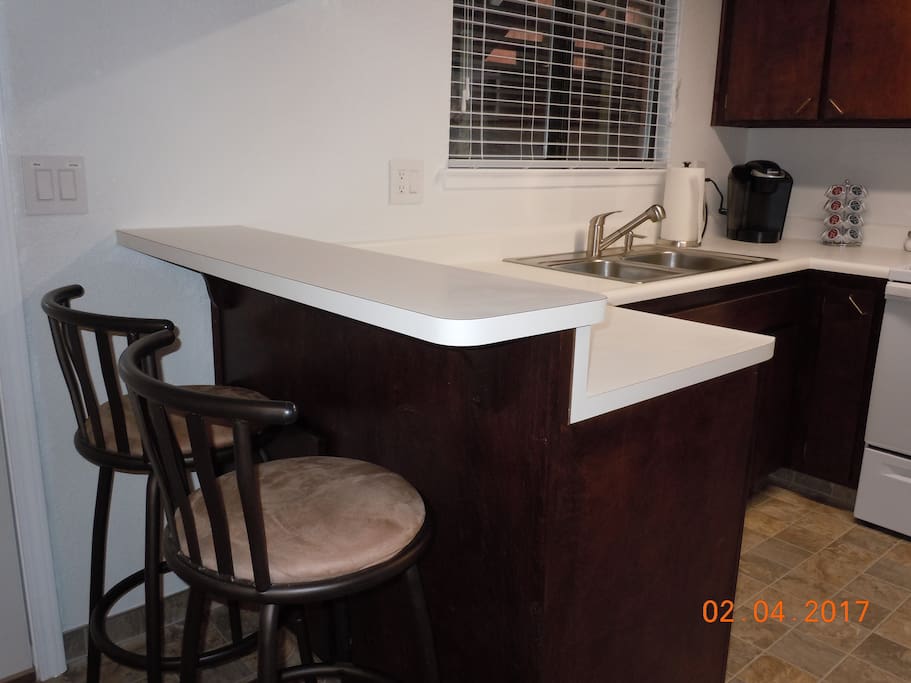 Bar top counter eating area