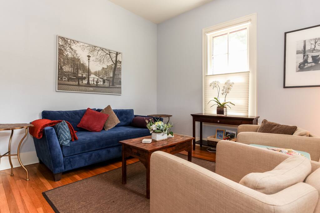 Living Room *Not pictured: We've recently added a TV and DVD player (no cable).