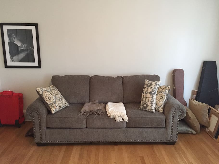 Brand new sofa bed, bought in fall of 2016, bed has only been used once so far! (reported to be an above average sofa bed with regard to comfort).