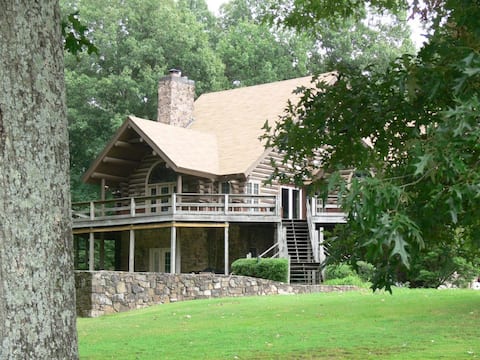 Log Cabin with Covered Bridge