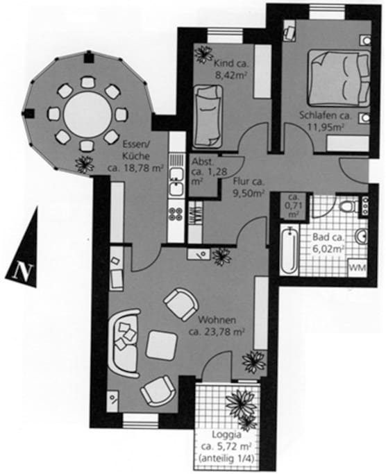 Grundriss der Wohnung