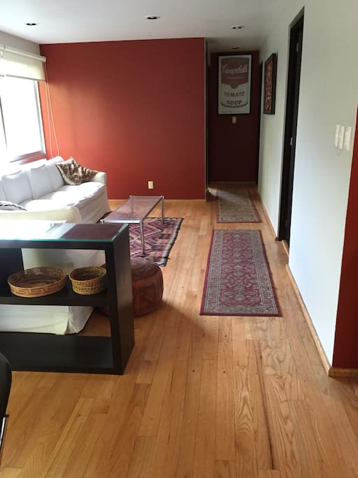Down the hallway to two bedrooms.