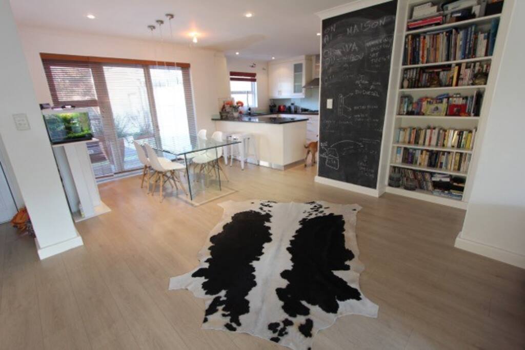 Living room with open plan kitchen