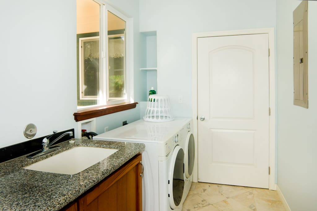 Laundry room with detergent included for your convenience