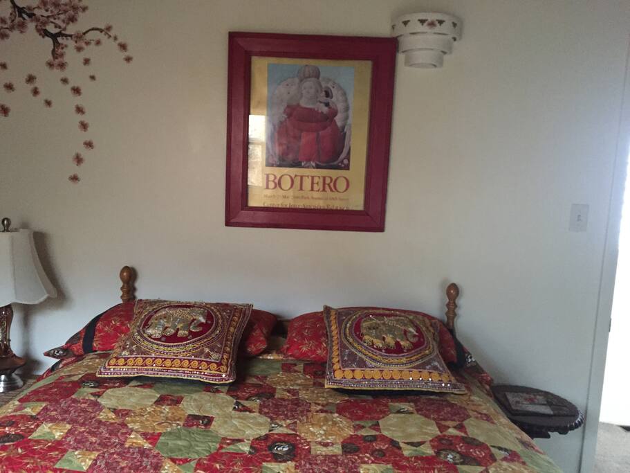 A full size bed.