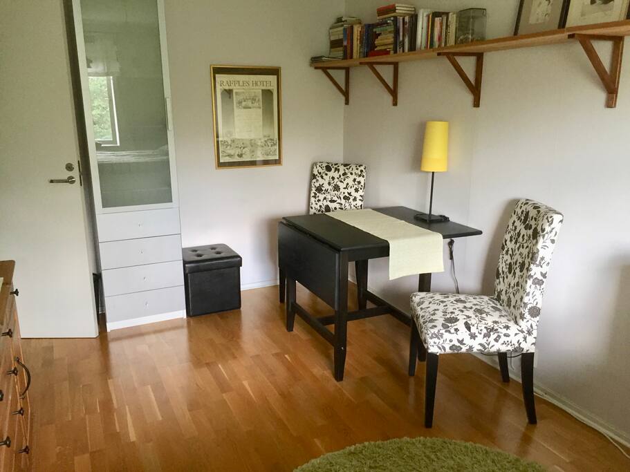 ...and a table with comfortable chairs.