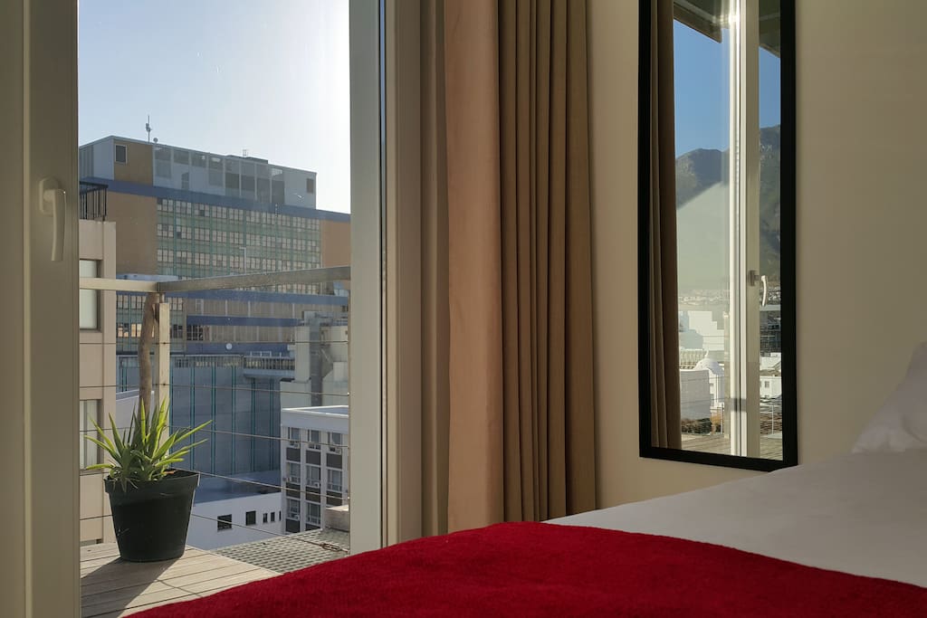 Direct access to balcony with view towards Signal Hill and Table Mountain