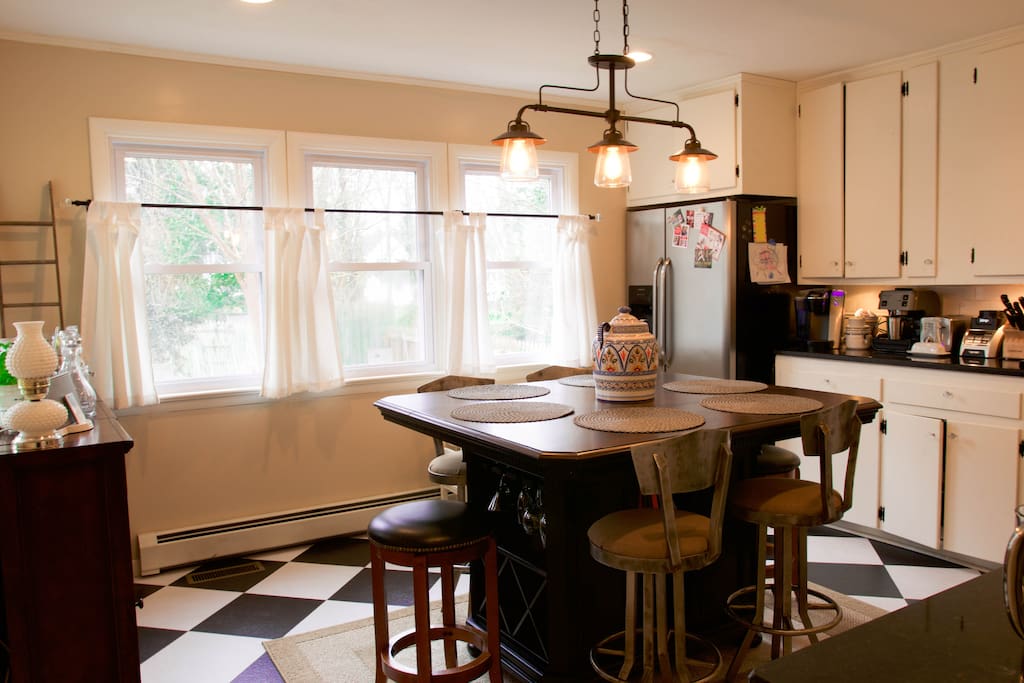 Kitchen with island seating for 6