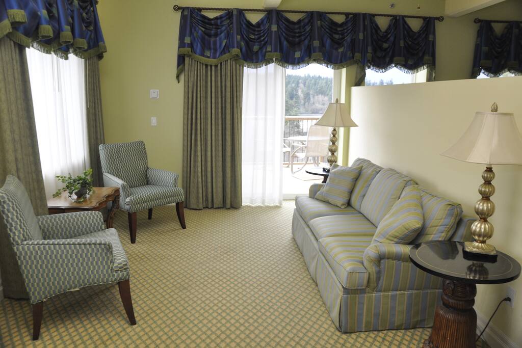 Living Room with Sleeper Sofa and Fire Place