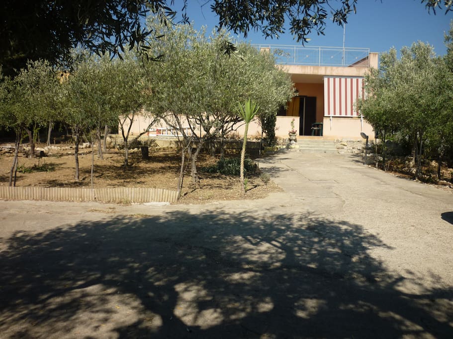Giardino e parcheggio.