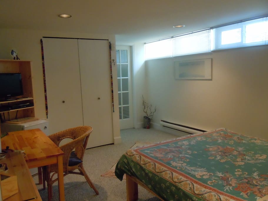 French door to room and windows