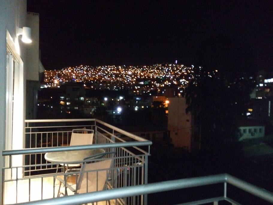 Our balcony at night!