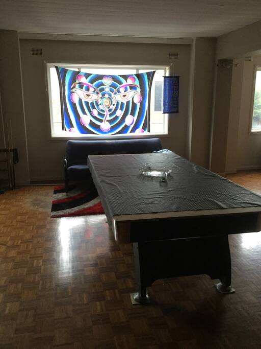 Pool table.