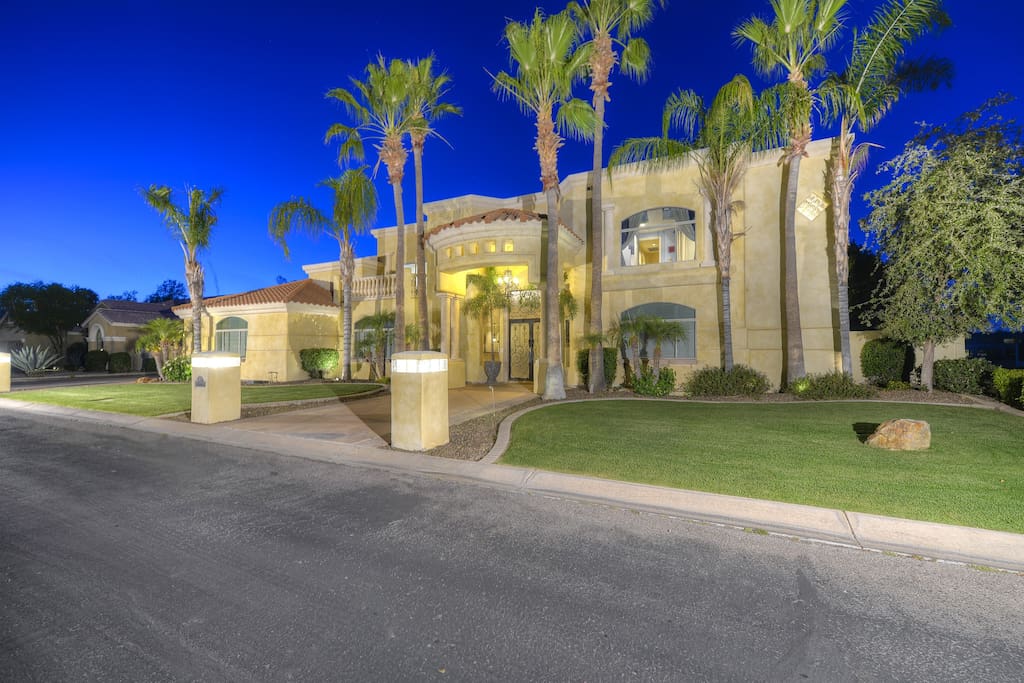 Nightime Front View of Home