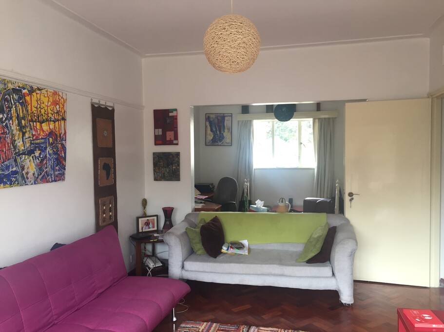 The living room. I don't have a tv, but I do have a projector for movie nights. Enjoy a cuppa in this bright living room while you read, listen to great music or have a conversation on anything and everything.