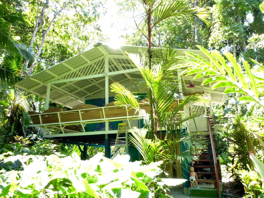 view from the garden, private way to the beach, outdoor shower