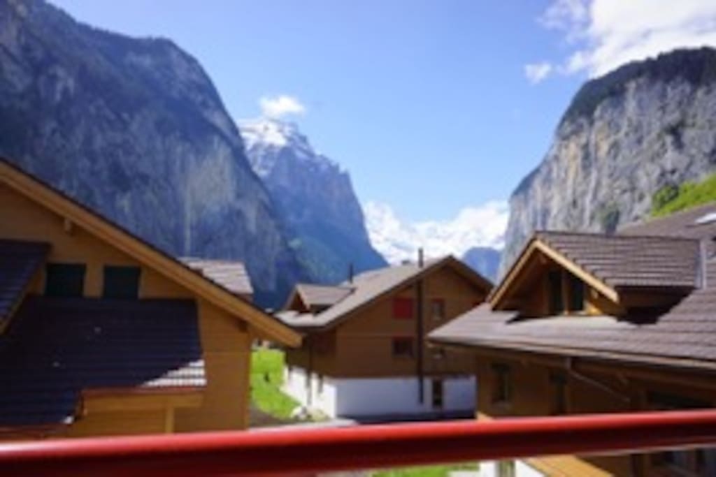 Beautiful view from the apartment balcony down the valley
