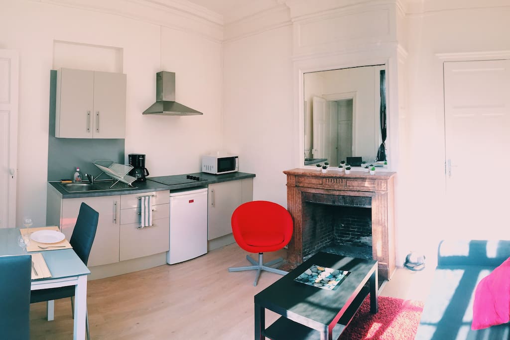 pièce de vie avec cachet et comfortable