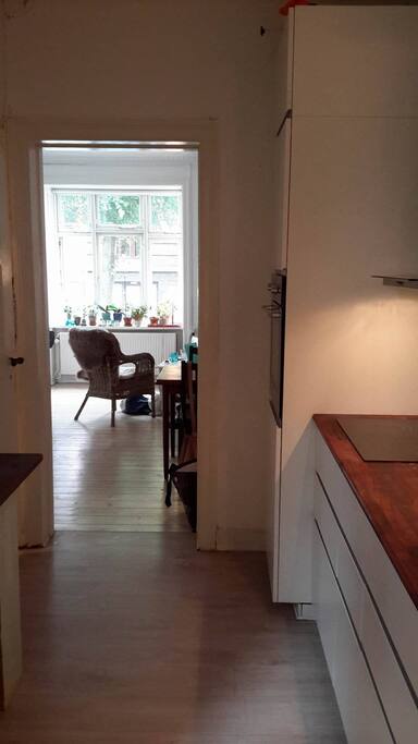 Kitchen with view of livingroom