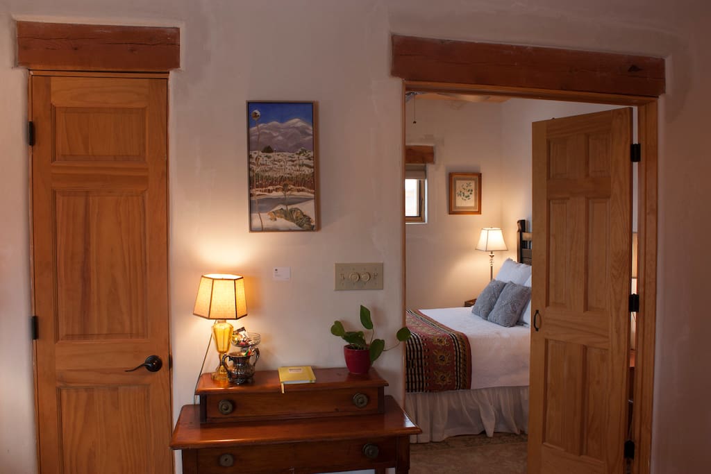 Entrance to bedroom with queen size bed