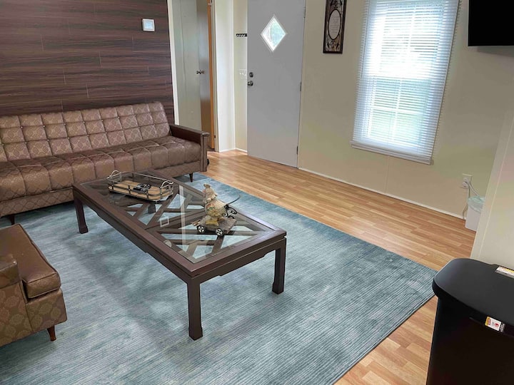 View of our current living room setup