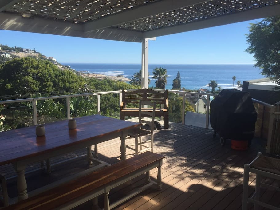 Upstairs deck with BBQ , dining and amazing views