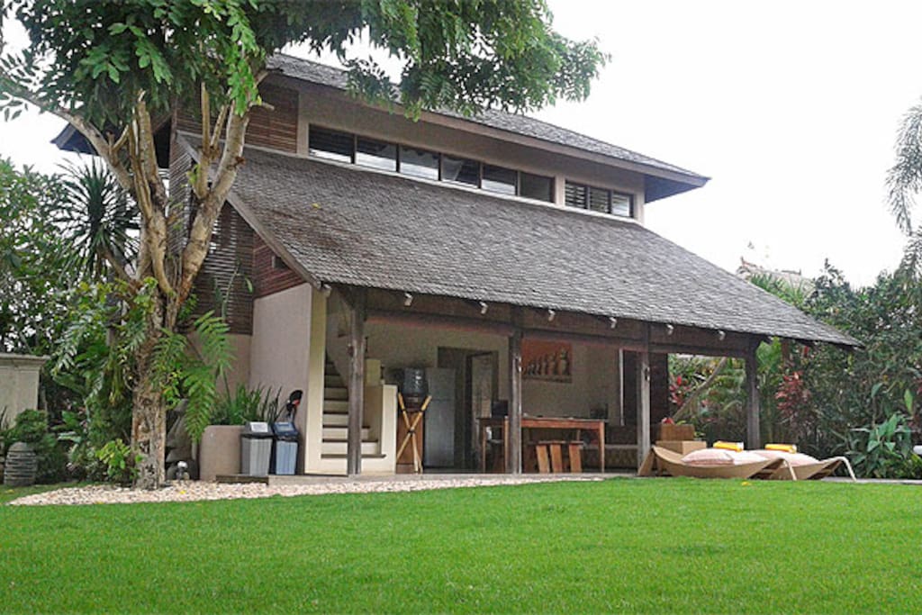 View of the two storey villa including private pool, 3 bedrooms, kitchen/loungeroom and grounds