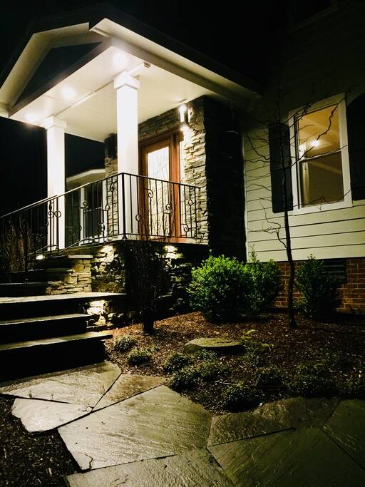 Front entrance at night