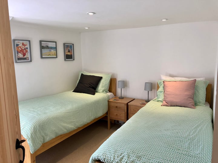 Bedroom 2 which can be set up as two singles or one super kingsize double (zip and link mattress) 