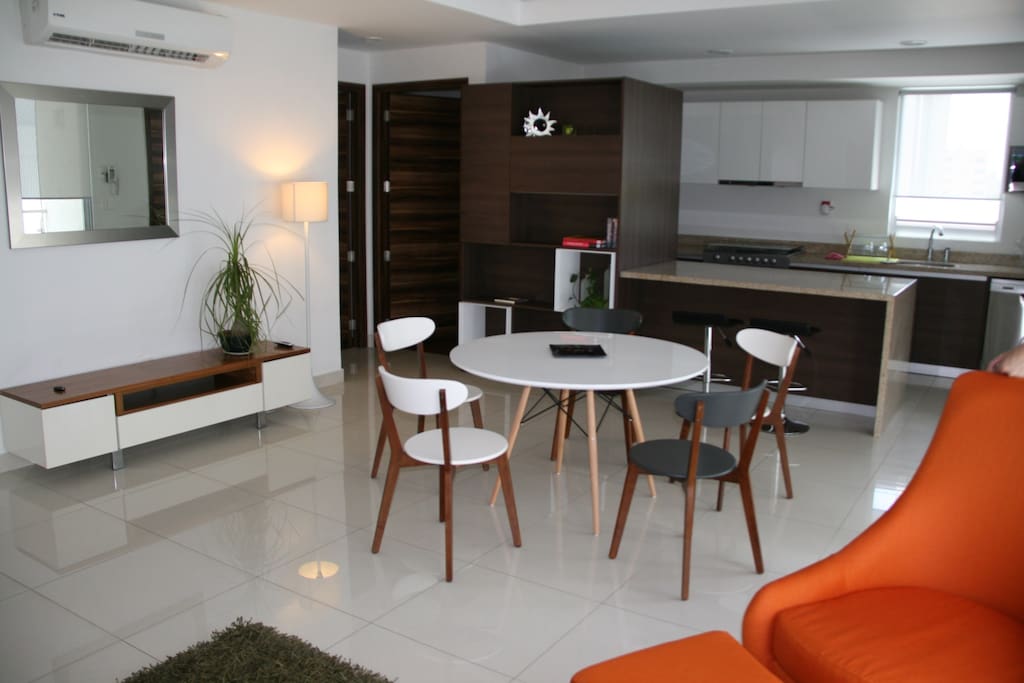 Spacious living and dining room, ideal for families
